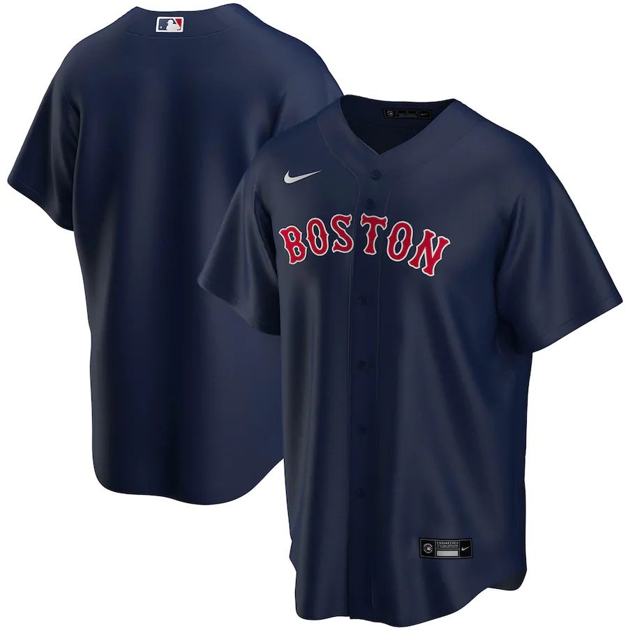 Mens Boston Red Sox Nike Navy Alternate Replica Team MLB Jerseys->boston red sox->MLB Jersey